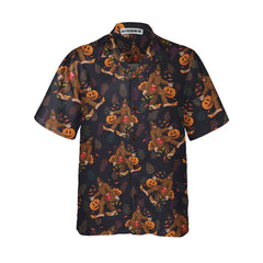 Bigfoot Grabbing Turkey And Pumpkin Hawaiian Shirt, Funny Thanksgiving Bigfoot Shirt, Best Gift For Thanksgiving Day - Hyperfavor