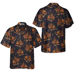 Bigfoot Grabbing Turkey And Pumpkin Hawaiian Shirt, Funny Thanksgiving Bigfoot Shirt, Best Gift For Thanksgiving Day - Hyperfavor