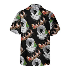 Bigfoot & Santa Claus On Christmas Day Hawaiian Shirt, Funny Christmas Shirt For Men - Hyperfavor