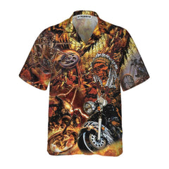 Biker Native Hawaiian Shirt, American Indian Mortocycle Shirt, Gift For Bikers - Hyperfavor