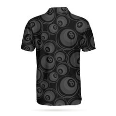 Billiard Black Background And Golden Pattern Polo Shirt - Hyperfavor
