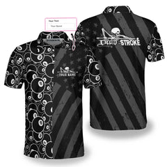 Billiards Dead Stroke Custom Polo Shirt, Personalized Black Billiards Shirt For Men, Cool Custom Billiards Team Shirt - Hyperfavor