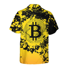 Bitcoin Cryptocurrency Hawaiian Shirt, Yellow And Black Bitcoin Shirt For Men & Women - Hyperfavor
