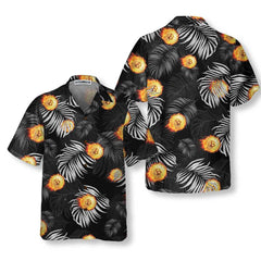 Bitcoin Flame And Tropical Pattern Hawaiian Shirt, Unique Bitcoin Shirt For Men & Women - Hyperfavor