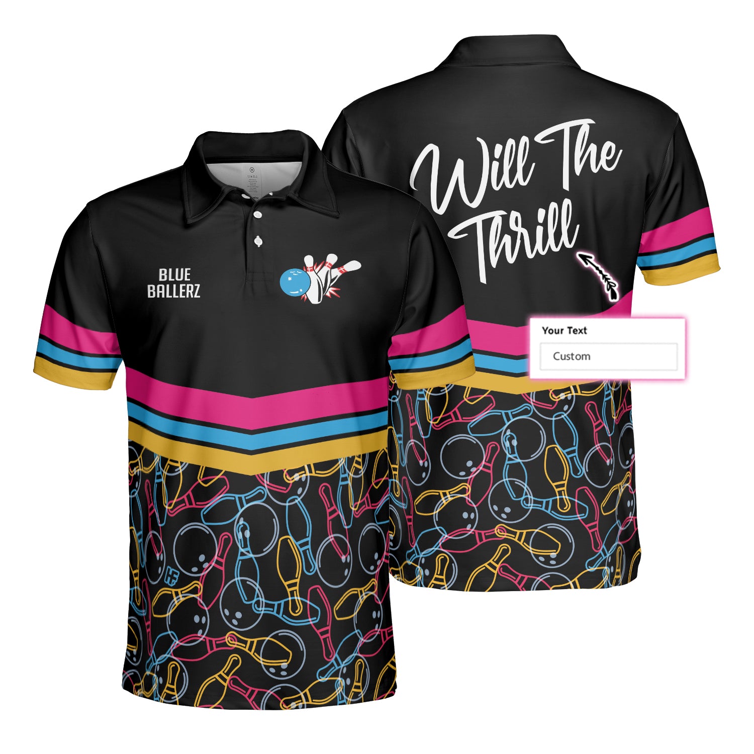 Blue Ballerz Custom Polo Shirt - Hyperfavor