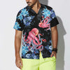 Blue Floral And Octopus Hawaiian Shirt, Short Sleeve Octopus Shirt For Men - Hyperfavor