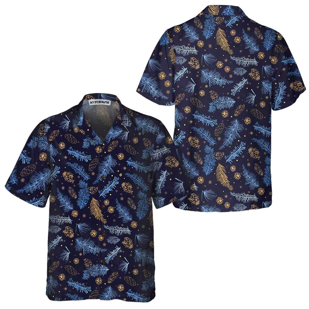 Blueish Winter Nature Hawaiian Shirt, Festive Christmas Shirt, Best Gift For Christmas - Hyperfavor