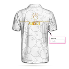 Bowling American Flag White Background Custom Polo Shirt - Hyperfavor