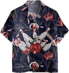 Bowling Colorful Flowers Hawaiian Shirt, Floral Bowling Shirt, Best Gift For Bowling Players - Hyperfavor