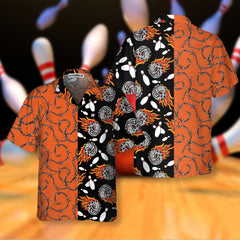 Bowling Fire Pattern Hawaiian Shirt, Flame Striking Bowling Shirt, Best Gift For Bowling Players - Hyperfavor