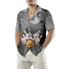Bowling Halloween Hawaiian Shirt, Spooky 10 Pin Bowling Halloween Shirt - Hyperfavor
