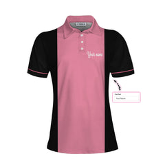 Bowling I Know I Play Like A Girl Custom Short Sleeve Women Polo Shirt, Personalized Pink Bowling Shirt For Women - Hyperfavor