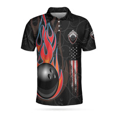 Bowling In Fire And American Flag EZ24 3103 Polo Shirt - Hyperfavor