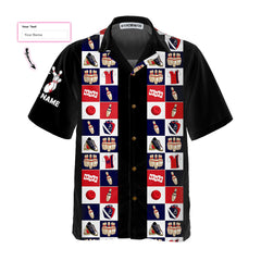 Bowling Pattern Border Custom Hawaiian Shirt, Personalized Bowling Shirt For Men & Women - Hyperfavor