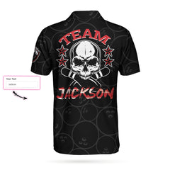 Bowling Skull Back Custom Polo Shirt - Hyperfavor