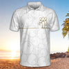Bowling White And Golden Pattern EZ24 0304 Polo Shirt - Hyperfavor
