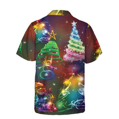 Bright Night Merry Christmas Hawaiian Shirt, 3D Colorful Christmas Tree Shirt, Best Gift For Christmas - Hyperfavor