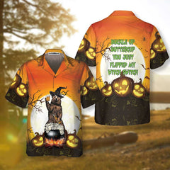 Buckle Up Buttercup You Just Flipped My Witch Switch Camping Bear Hawaiian Shirt, Unique Halloween Camping Shirt - Hyperfavor