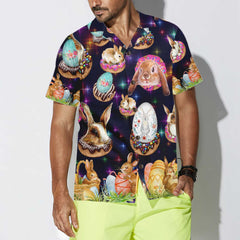 Bunnies In Galaxy Hawaiian Shirt, Easter Bunny Shirt, Funny Easter Shirt & Easter Gift Ideas - Hyperfavor