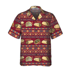 Burgundy Taco Mexican Folk Taco Hawaiian Shirt, Funny Taco Shirts For Men And Women, Taco Gift For Taco Lover - Hyperfavor
