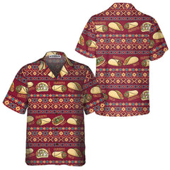 Burgundy Taco Mexican Folk Taco Hawaiian Shirt, Funny Taco Shirts For Men And Women, Taco Gift For Taco Lover - Hyperfavor