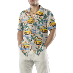 Bus Driver And Tropical Pattern Hawaiian Shirt, Tropical Bus Driver Shirt For Men, Bus Driver Gift Idea - Hyperfavor