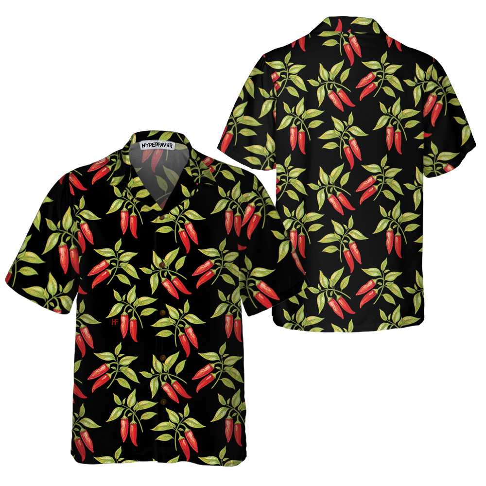 Bushes Of Red Chili Peppers Hawaiian Shirt, Funny Red Pepper Shirt For Men, Red Hot Chilli Shirt - Hyperfavor