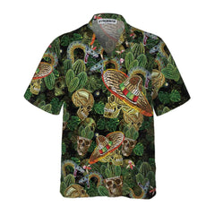 Cactus & Skull Hawaiian Shirt, Cool Skull Cactus Hawaiian Shirt, Cactus Gift For Men And Women - Hyperfavor