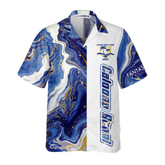 Caloosa Steel Blue Marble Hawaiian Shirt - Hyperfavor