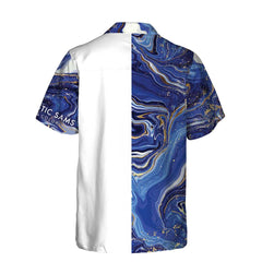 Caloosa Steel Blue Marble Hawaiian Shirt - Hyperfavor
