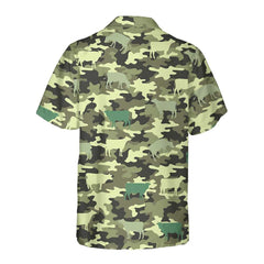 Camouflage Cow Hawaiian Shirt, Cow Shirt For Men & Women, Funny Cow Print Shirt - Hyperfavor