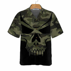 Camouflage Skull Viking Hawaiian Shirt, Son Of Odin Viking Shirt - Hyperfavor