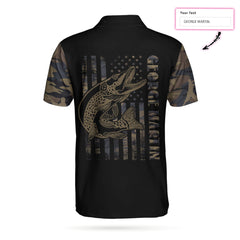 Camouflaged Fisherman Silhouette Vector Fishing All Over Print Custom Polo Shirt - Hyperfavor