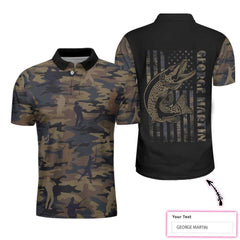 Camouflaged Fisherman Silhouette Vector Fishing All Over Print Custom Polo Shirt - Hyperfavor