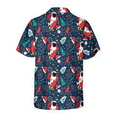 Cartoon Santa Claus Flying In Space Christmas Hawaiian Shirt, Santa Hawaiian Shirt For Men - Hyperfavor