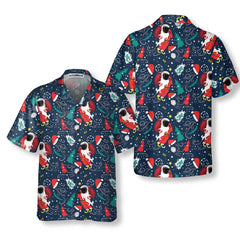 Cartoon Santa Claus Flying In Space Christmas Hawaiian Shirt, Santa Hawaiian Shirt For Men - Hyperfavor