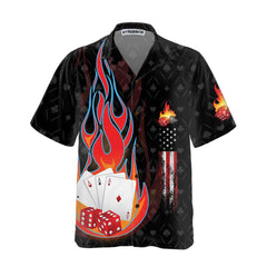 Casino Flame Custom Casino Hawaiian Shirt, Personalized Casino Shirt For Adults, Cool Shirt For Poker Card Players - Hyperfavor