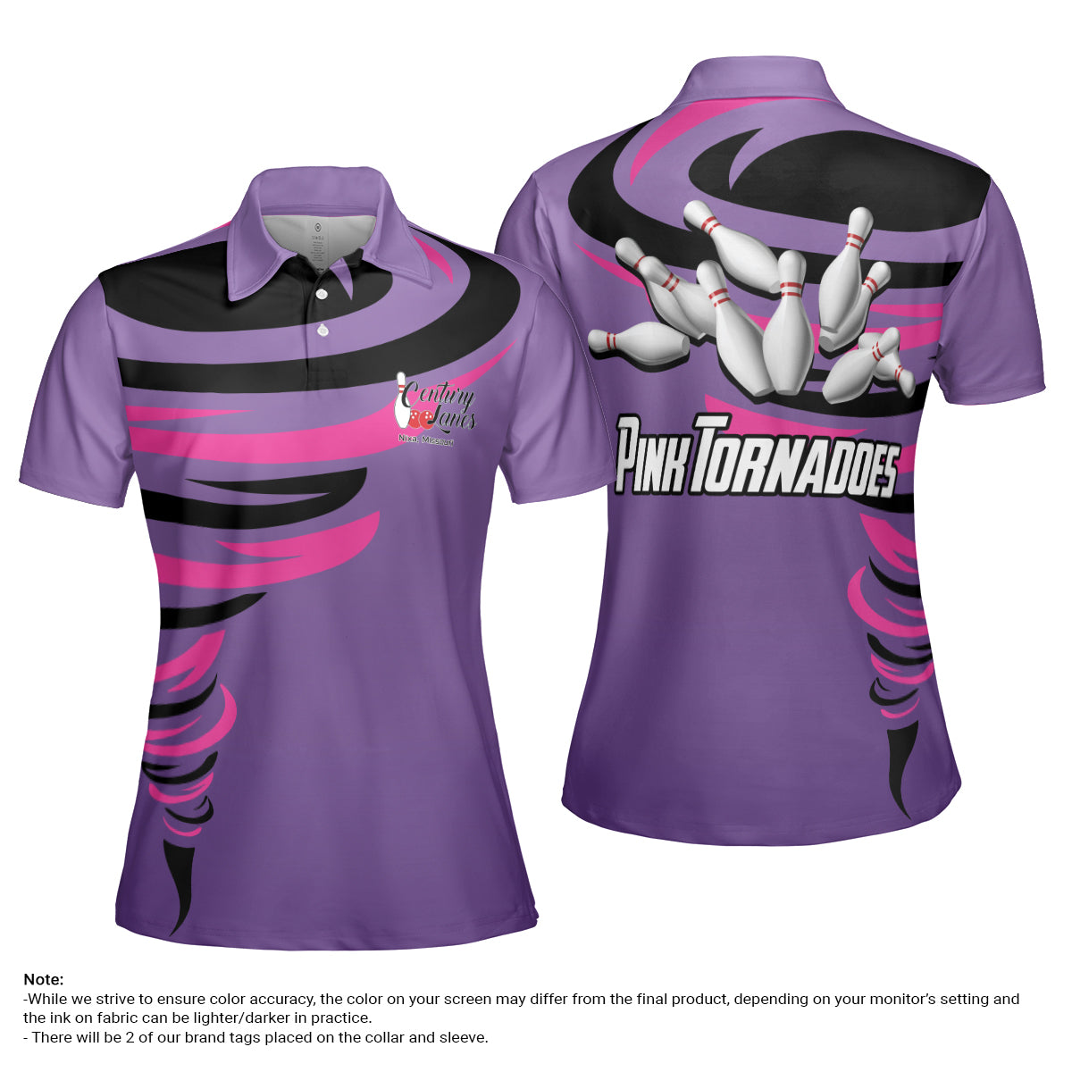 Cathy Torbett Pink Tornadoes Short Sleeve Women Polo Shirt - Hyperfavor