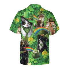 Cats Saint Patrick's Day Hawaiian Shirt, St. Patricks Day Shirt, Cool St Patrick's Day Gift - Hyperfavor