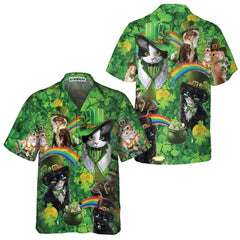 Cats Saint Patrick's Day Hawaiian Shirt, St. Patricks Day Shirt, Cool St Patrick's Day Gift - Hyperfavor