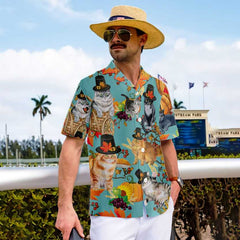 Cats Thanksgiving Hawaiian Shirt, Funny Gift For Thanksgiving Day - Hyperfavor