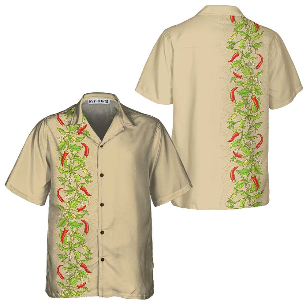 Cayenne Pepper Branches Hawaiian Shirt, Funny Red Pepper Shirt For Men, Red Hot Chilli Shirt - Hyperfavor