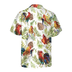 Chicken With Christmas Plants Hawaiian Shirt, Unique Christmas Chicken Shirt, Best Christmas Gift Idea - Hyperfavor