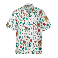 Christmas Bigfoot Sasquatch Pattern Hawaiian Shirt, Funny Christmas Shirt, Best Gift For Christmas - Hyperfavor