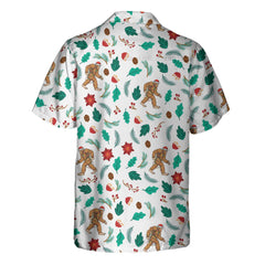 Christmas Bigfoot Sasquatch Pattern Hawaiian Shirt, Funny Christmas Shirt, Best Gift For Christmas - Hyperfavor