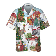 Christmas Chicken Hawaiian Shirt, Funny Chicken Christmas Shirt, Best Christmas Gift Idea - Hyperfavor