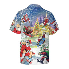 Christmas Come On Skateboard With Santa Hawaiian Shirt, Funny Christmas Santa Claus Shirt, Gift For Christmas - Hyperfavor