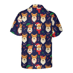 Christmas Corgis Pattern Hawaiian Shirt, Funny Corgi Dog Christmas Shirt, Christmas Gift For Dog Lovers - Hyperfavor