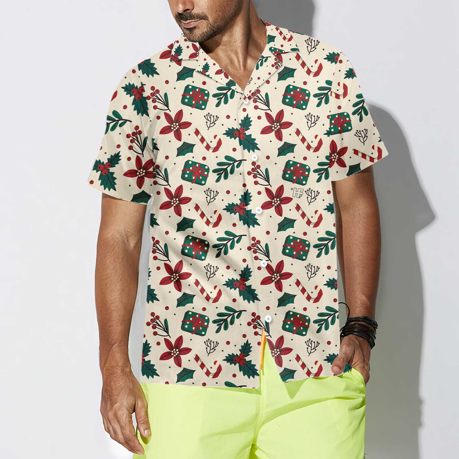 Christmas Elements Seamless Pattern Hawaiian Shirt, Vintage Christmas Shirt, Unique Gift For Christmas - Hyperfavor