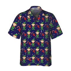 Christmas Elves On Blue Hawaiian Shirt. Elf Christmas
Shirt, Best Xmas Gift Idea - Hyperfavor